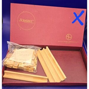 Vintage Classic Scrabble Board 1953 Edition  Game 100- Tiles 4- Racks ,4 Players